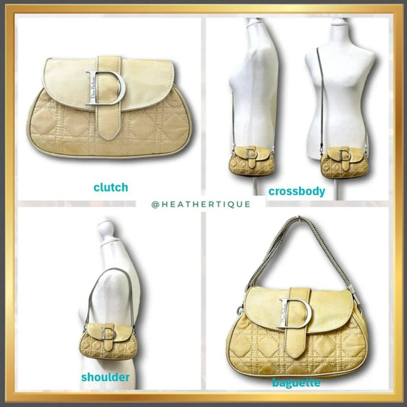 Upcycled & Reworked Christian Dior Monogram Quilted Gold Crossbody Clutch Bag - Picture 5 of 16